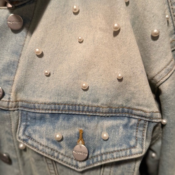 Superdown - Revolve - Pearl Denim Blue Light Wash Jacket - M - Picture 6 of 10